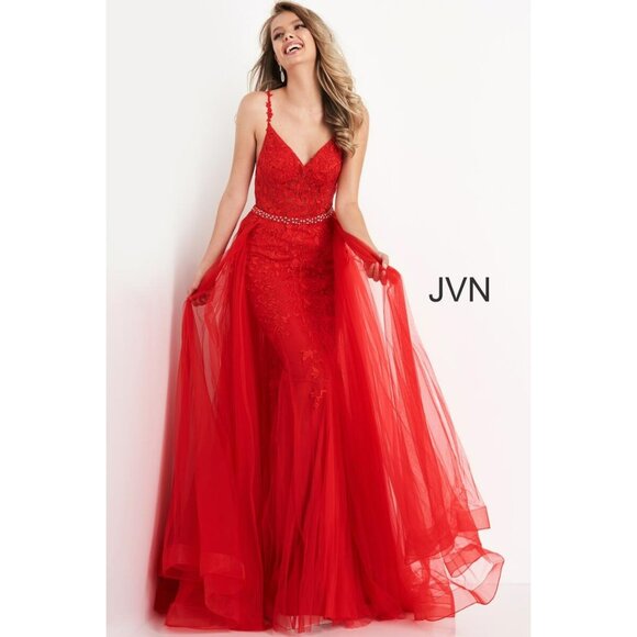 NWT JVN PROM COLLECTION Gorgeous Red Dress Size 6 Retail $599 - Picture 1 of 13